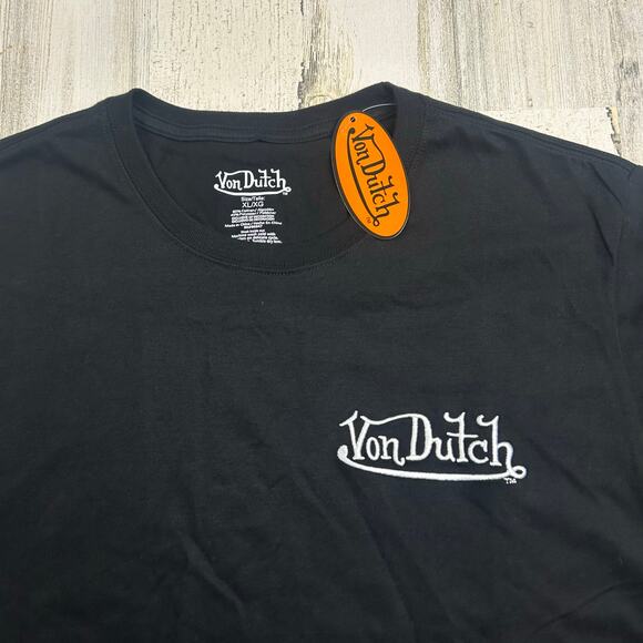 Von Dutch Black Spellout T-shirt - Picture 2 of 7